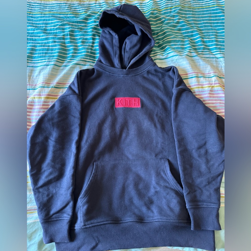 KITH CLASSIC LOGO WILLIAMS II HOODIE - NAVY - Preowned - Small
